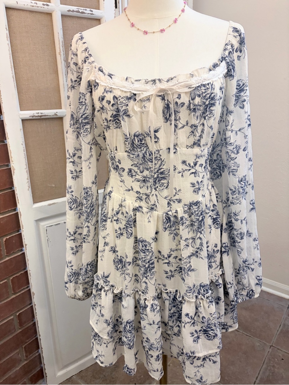 Altar’d State NWT Ivory Toile Mini Dress Medium